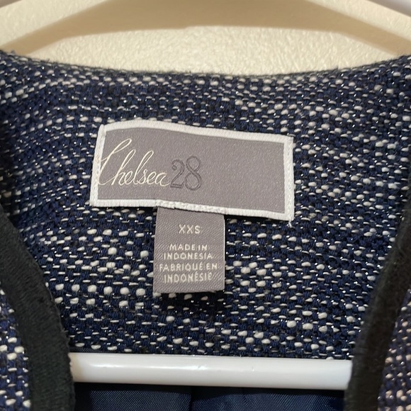 CHELSEA 28 Navy Blue Tweed Heathered Blazer Cardigan NWT - Picture 8 of 9